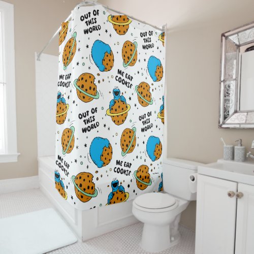 Sesame Street  Cookie Monster Out of This World Shower Curtain