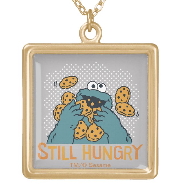 Sesame Street | Cookie Monster - Still Hungry Gold Plated Necklace (Front)