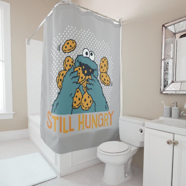 Sesame Street | Cookie Monster - Still Hungry Shower Curtain (In Situ)