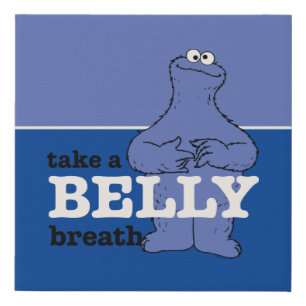 Sesame Street   Cookie Monster Take A Breath Faux Canvas Print