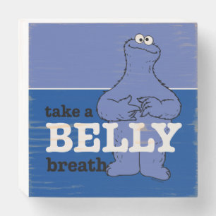 Sesame Street Cookie Monster Take A Breath Wooden Box Sign