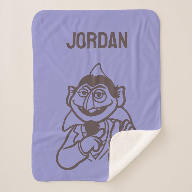 Sesame Street | Count von Count | Add Your Name Sherpa Blanket (Front)