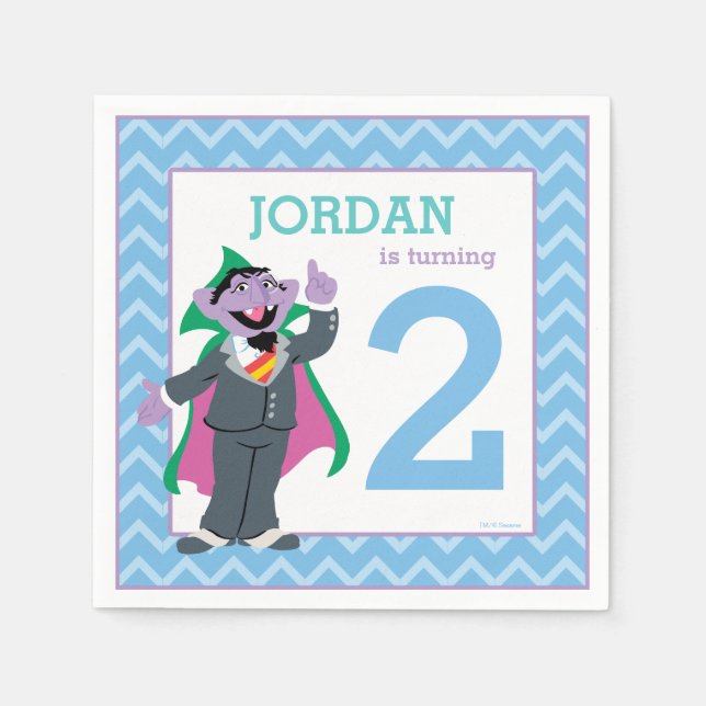 Sesame Street | Count von Count Birthday Paper Napkins (Front)