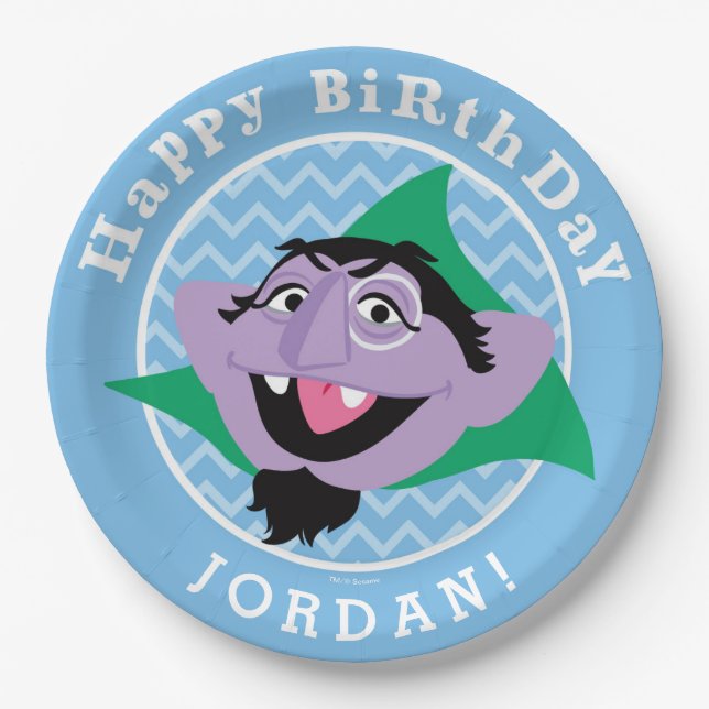Sesame Street | Count von Count Birthday Paper Plates (Front)