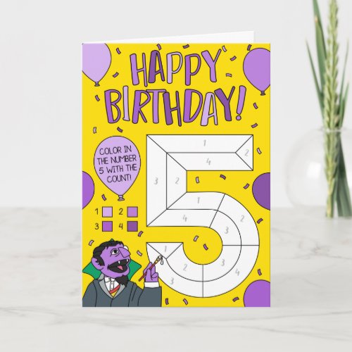 Sesame Street  Count von Count Color By Numbers Card