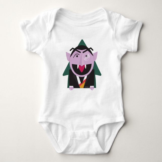 Sesame Street | Count von Count Illustration Baby Bodysuit (Front)