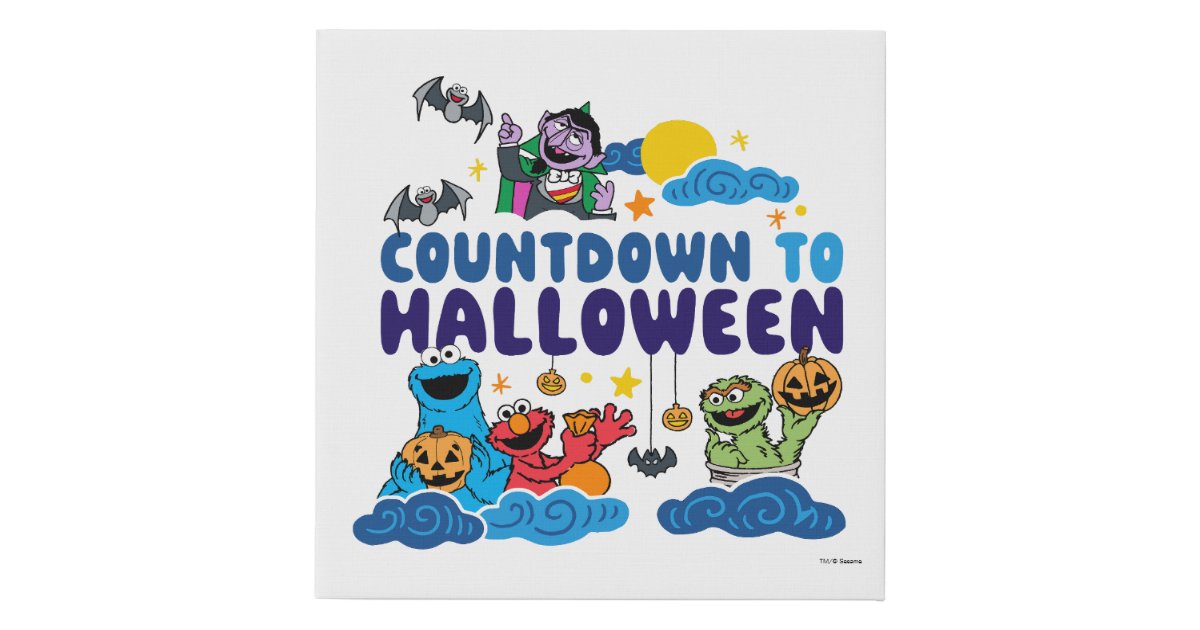 Sesame Street | Countdown to Halloween Faux Canvas Print | Zazzle