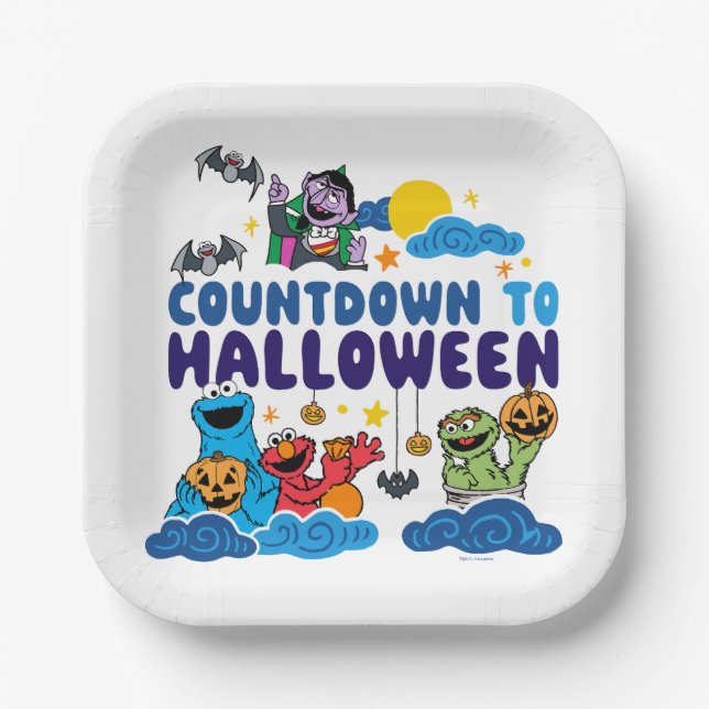Sesame Street | Countdown to Halloween Paper Plates (Front)