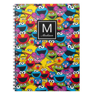 Sesame Street Crew Pattern   Add Your Name Notebook