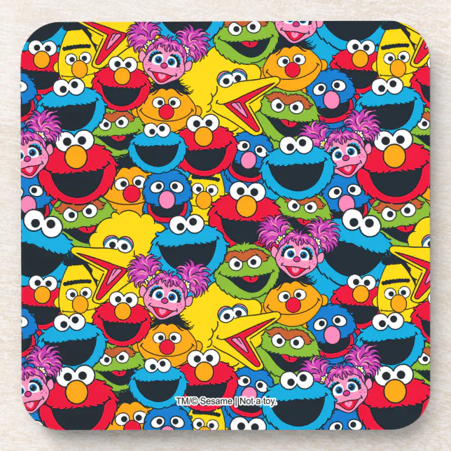 Sesame Street Crew Pattern Coaster | Zazzle