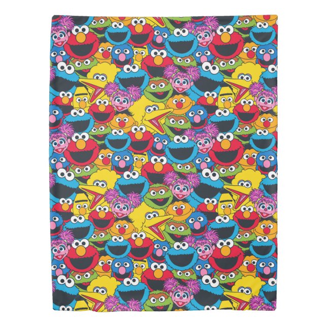 Sesame Street Crew Pattern Duvet Cover (Front)