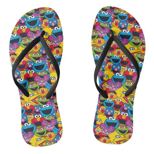 Sesame Street Crew Pattern Flip Flops (Footbed)