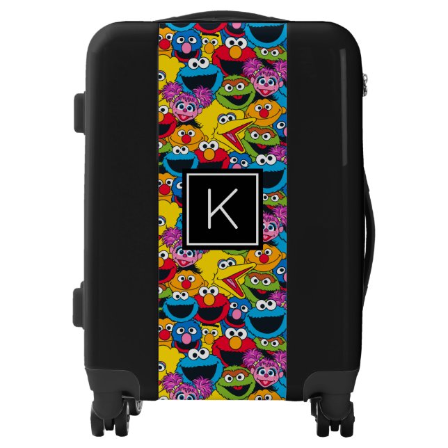 Sesame Street Crew Pattern | Monogram Luggage (Front)