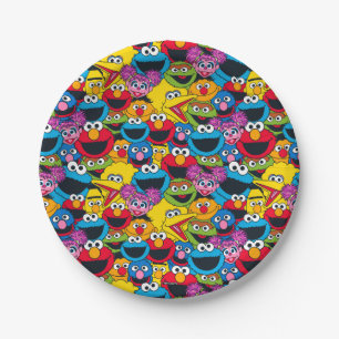 Sesame Street Crew Pattern Paper Plates