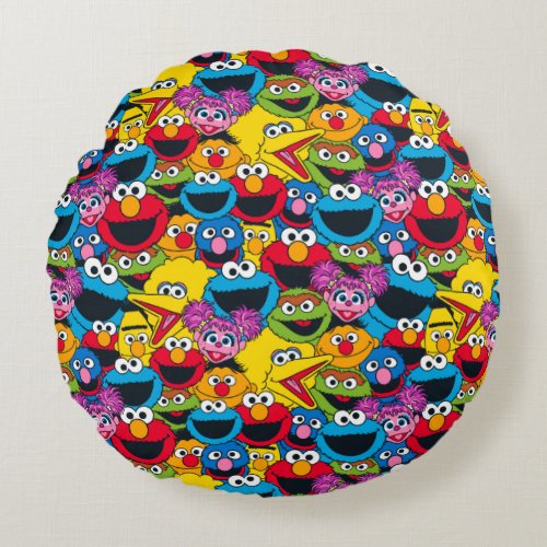 Sesame Street Crew Pattern Round Pillow