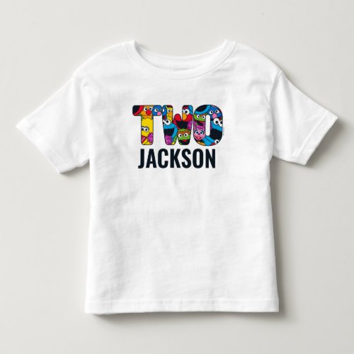 Sesame Street Crew Pattern "Two" Toddler T-shirt
