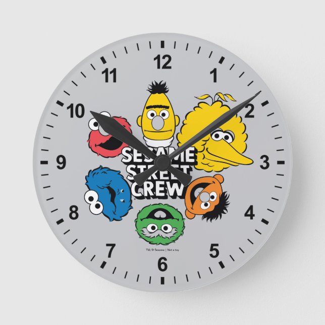 Sesame Street Crew Round Clock (Front)
