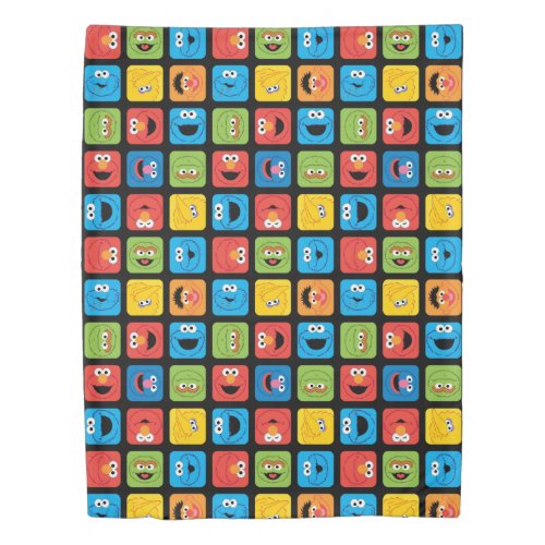 Sesame Street Cubed Faces Pattern Duvet Cover