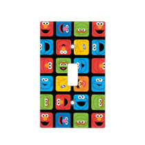 Sesame Street Cubed Faces Pattern Light Switch Cover