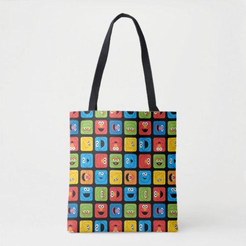 Sesame Street Cubed Faces Pattern Tote Bag