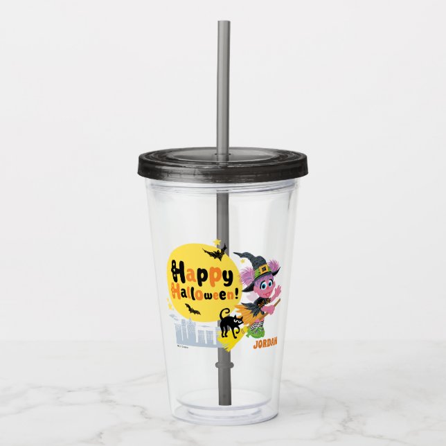 Sesame Street | Cute Halloween Pattern Acrylic Tumbler (Front)