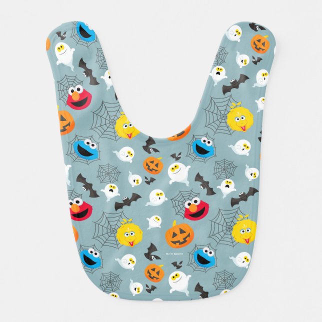 Sesame Street Cute Halloween Pattern Baby Bib (Front)