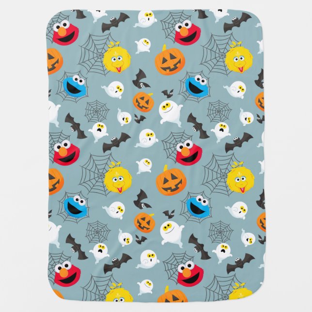 Sesame Street Cute Halloween Pattern Baby Blanket (Front)