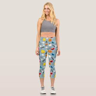 Sesame Street Cute Halloween Pattern Capri Leggings