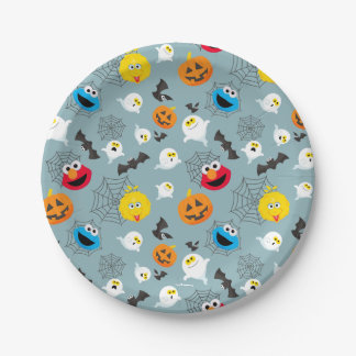Sesame Street Cute Halloween Pattern Paper Plates