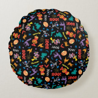 Sesame Street | Cute Halloween Pattern Round Pillow