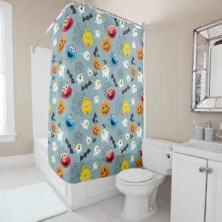 Sesame Street Cute Halloween Pattern Shower Curtain