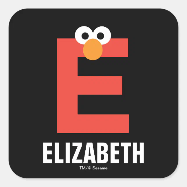 Sesame Street | E is for Elmo Square Sticker | Zazzle