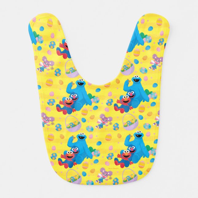 Sesame Street Easter Basket Pattern Baby Bib (Front)