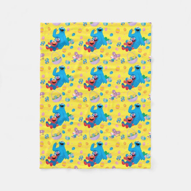 Sesame Street Easter Basket Pattern Fleece Blanket (Front)