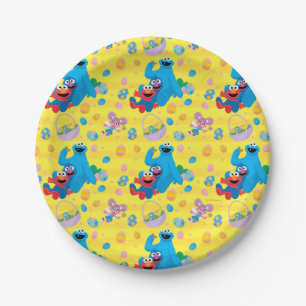 Sesame Street Easter Basket Pattern Paper Plates