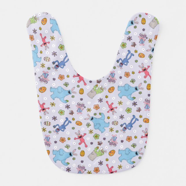 Sesame Street Easter Bunny Pattern Baby Bib (Front)