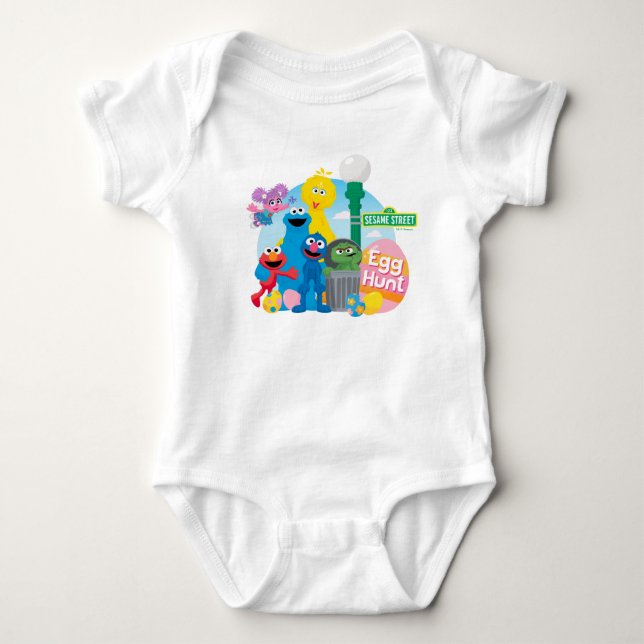 Sesame Street Easter Egg Hunt Baby Bodysuit (Front)