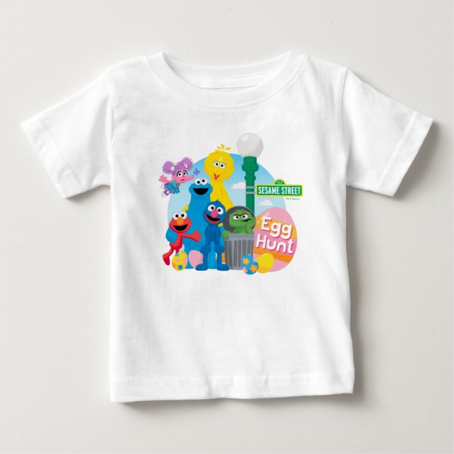 Sesame Street Easter Egg Hunt Baby T-Shirt (Front)