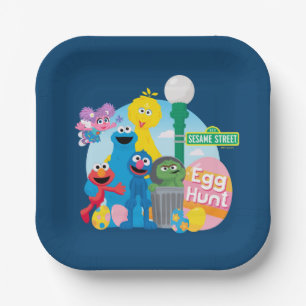 Sesame Street Easter Egg Hunt Paper Plates