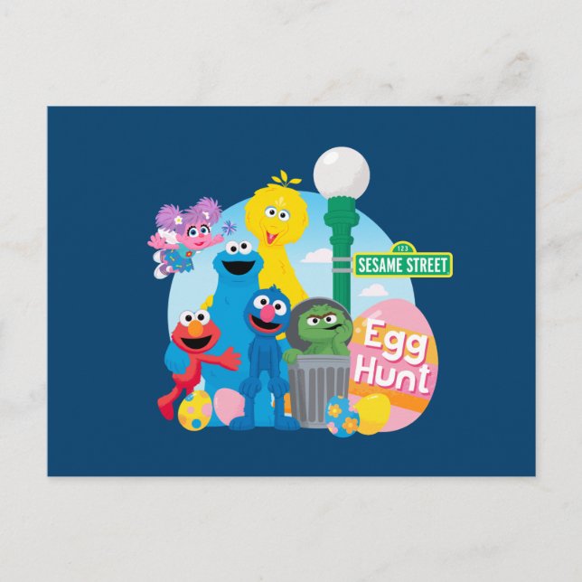 Sesame Street Easter Egg Hunt Postcard (Front)
