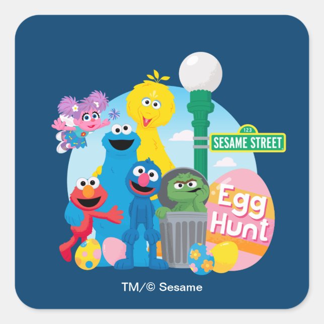 Sesame Street Easter Egg Hunt Square Sticker (Front)