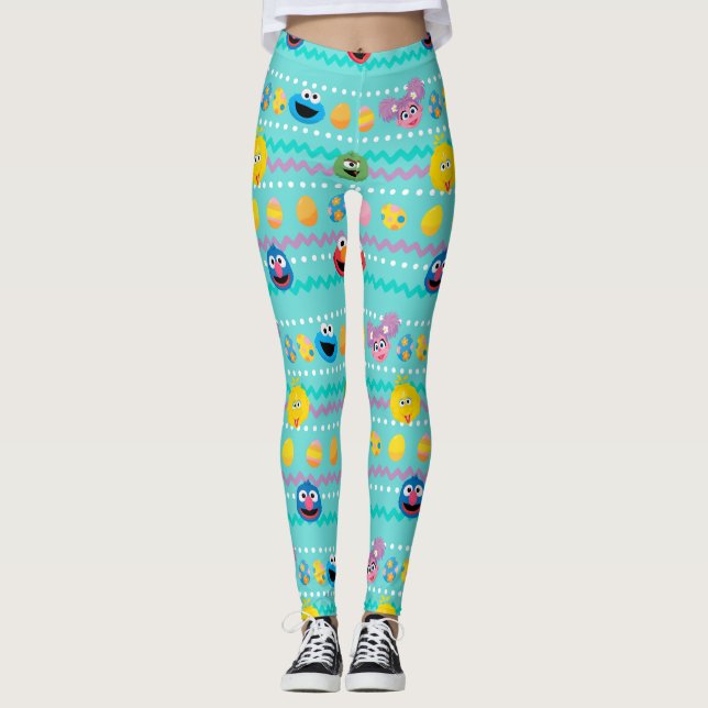 Sesame Street Easter Egg Pattern Leggings (Front)
