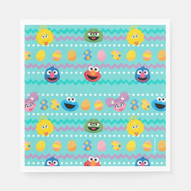 Sesame Street Easter Egg Pattern Napkins (Front)
