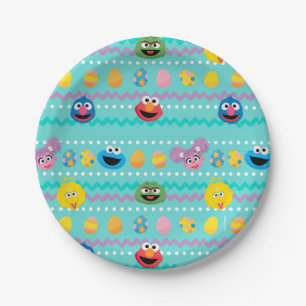 Sesame Street Easter Egg Pattern Paper Plates