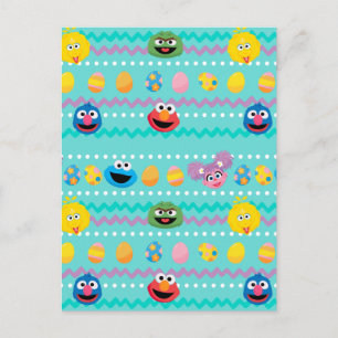 Sesame Street Easter Egg Pattern Postcard