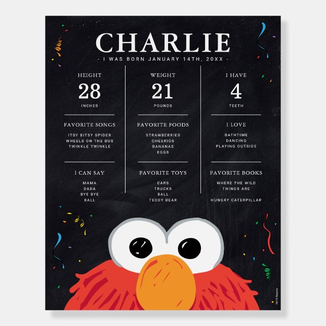 Sesame Street - Elmo | 1st Birthday Milestone Foam Board (Front)