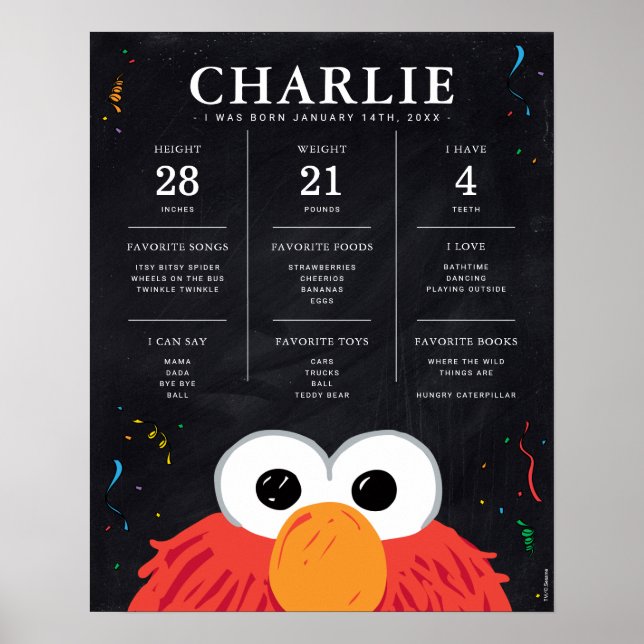 Sesame Street - Elmo | 1st Birthday Milestone Poster (Front)