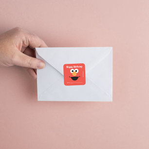 Sesame Street Elmo A Gift From - Birthday Square Sticker