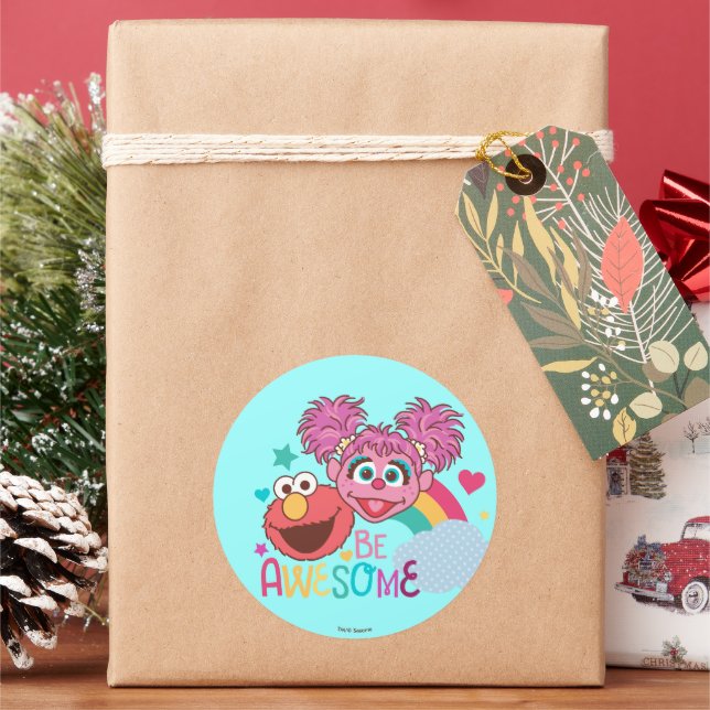 Sesame Street Elmo Abby Be Awesome Classic Round Sticker