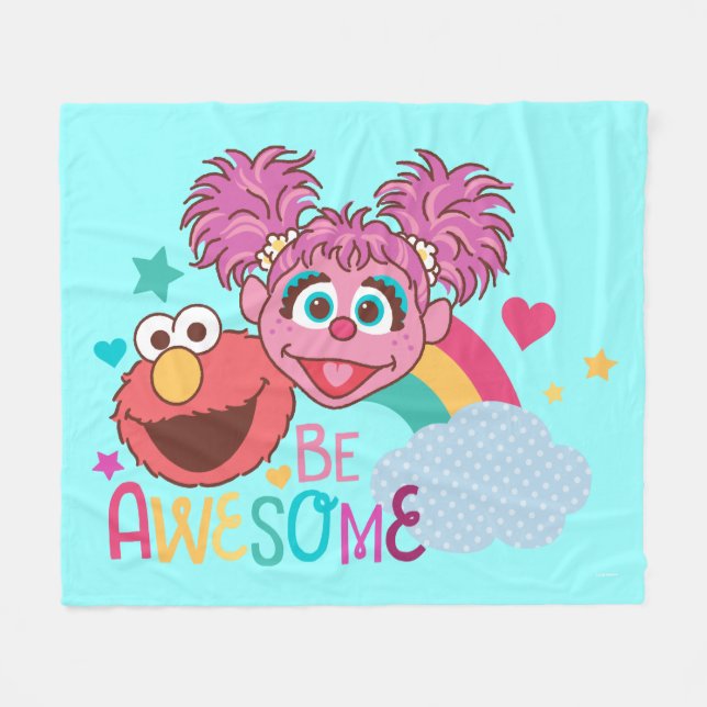 Sesame Street | Elmo & Abby - Be Awesome Fleece Blanket (Front (Horizontal))